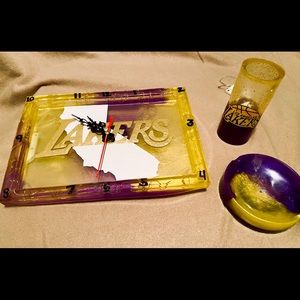Lakers clock/nightlight/ashtray set